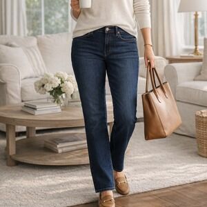 Lauren Ralph Lauren 22W Classic Straight Jeans Dark Wash Stretch Plus Size 30